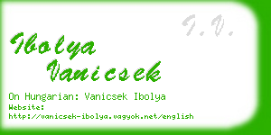 ibolya vanicsek business card